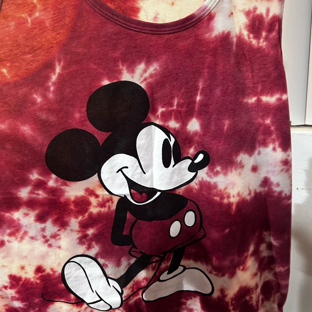 Disney Maroon and White tye dye Mickey Mouse Tank Top - Picture 3 of 3
